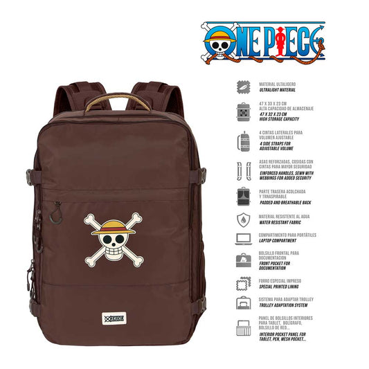 One Piece Skull-Mochila de Viaje Mercury Grande, Marrón