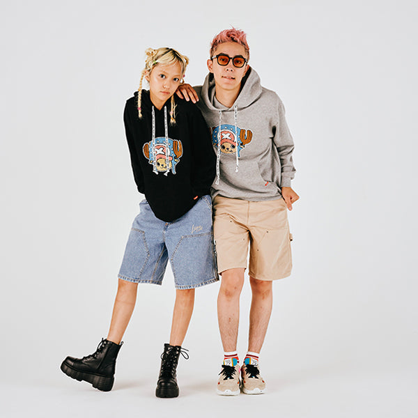 Hoodie mit Sagara-Stickerei Chopper SCHWARZ (Größe S - L) One Piece Mugiwara Store