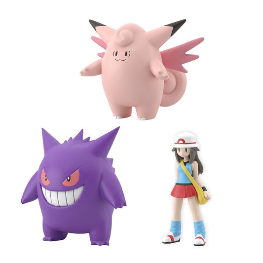 Leaf & Pixie & Gengar Pokémon Scale World Kanto Region (3 types) Bandai