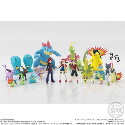 Kotonoha & Bayleef & Natividad & Mukul Pokémon Scale World Johto-Region (4 Typen) Bandai