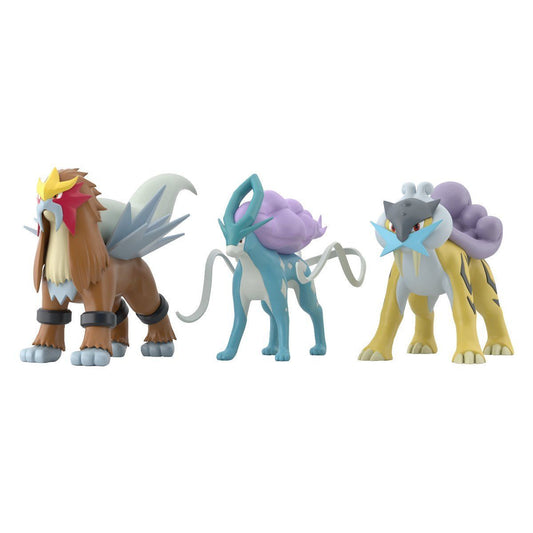 Raikou &amp; Entei &amp; Suicune Pokémon Scale World Johto Region (3 types) Bandai