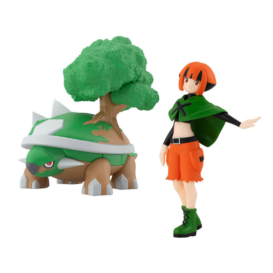 Gardenia & Torterra - Sinnoh Region Pokémon Scale World (2 figures) by Bandai