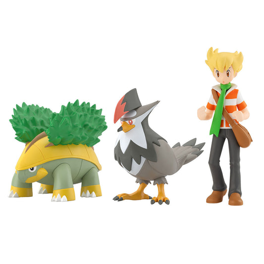 Barry, Grotle & Staraptor - Sinnoh Region Pokémon Scale World (3 figures) by Bandai