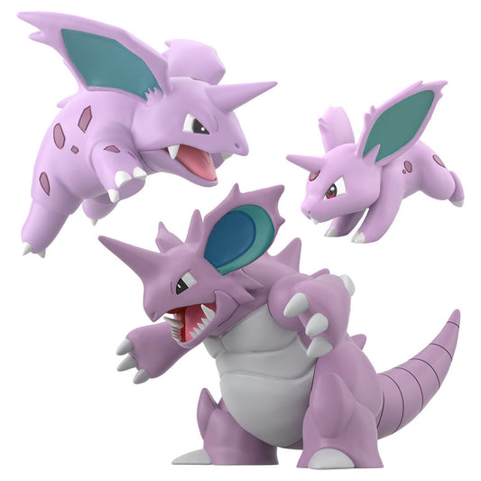 Nidoran & Nidorino & Nidoking Set Kanto Region Pokémon Scale World (3 types) Bandai