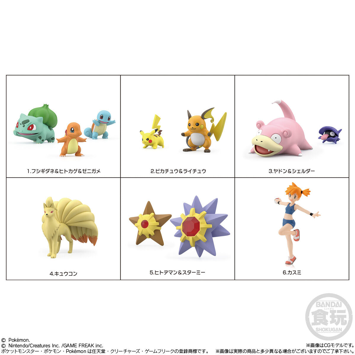 Kanto Region 3 set Pokémon Scale World (11 types) Bandai
