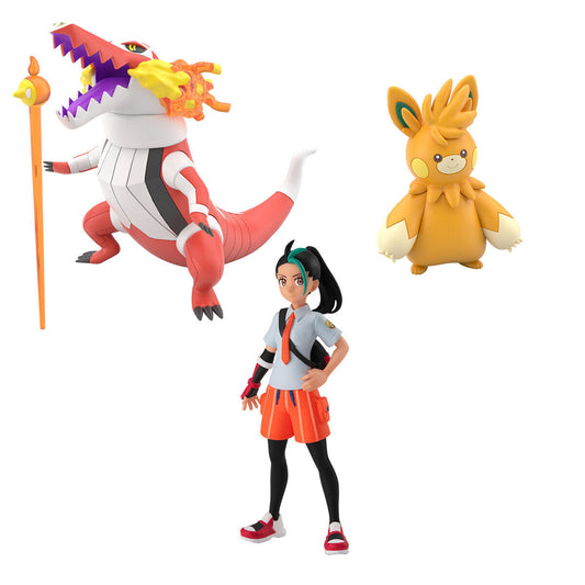 Nemona & Skeledirge & Pawmot Set Paldea Region Pokémon Scale World (3 types) Bandai
