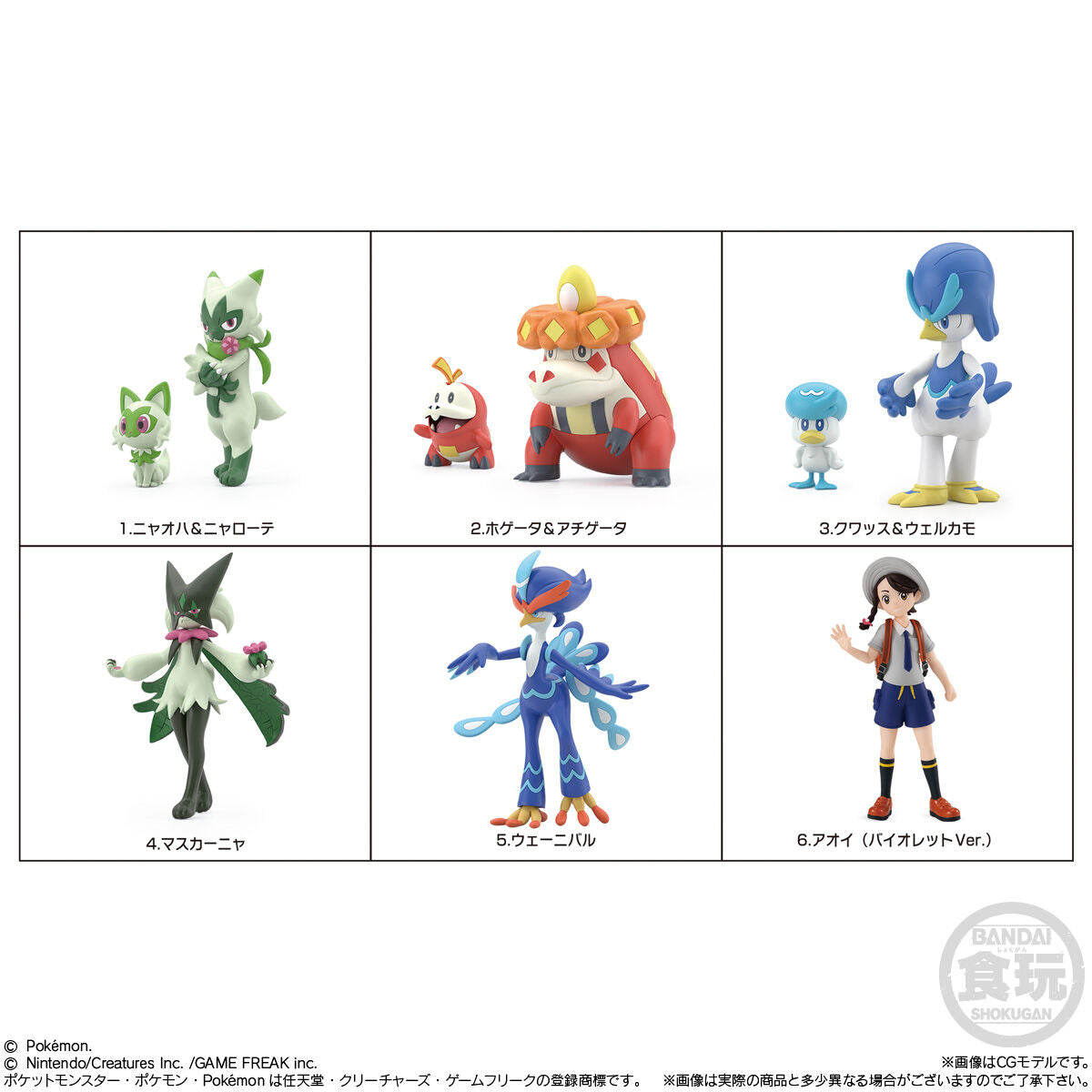 Paldea Region Set Pokémon Scale World (9 types) Bandai