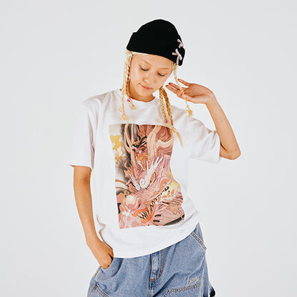 Jeden Tag ONE PIECE Illustrationssammlung T-Shirt Luffy Momonosuke WEISS (Größe S - L) One Piece Mugiwara Store