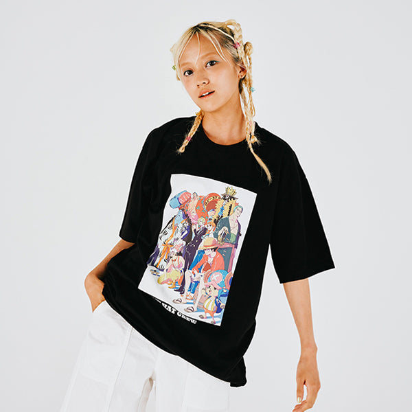 Everyday ONE PIECE Illustration Collection T-shirt Straw Hat Crew BLACK ( S - L Size ) One piece Mugiwara Store