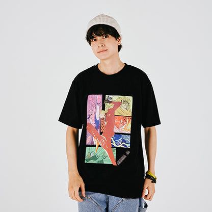 Everyday ONE PIECE Illustration Collection T-shirt Sanji Germa 66  BLACK ( S - L Size ) One piece Mugiwara Store