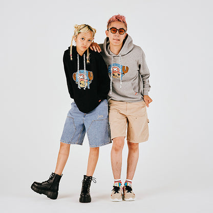 Hoodie mit Sagara-Stickerei Chopper SCHWARZ (Größe S - L) One Piece Mugiwara Store