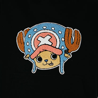 Hoodie mit Sagara-Stickerei Chopper SCHWARZ (Größe S - L) One Piece Mugiwara Store