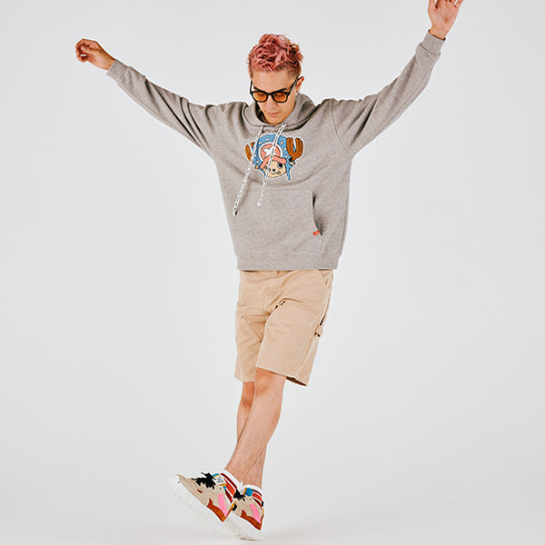 Hoodie mit Sagara-Stickerei Chopper GRAU (Größe S - L) One Piece Mugiwara Store