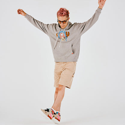 Hoodie mit Sagara-Stickerei Chopper GRAU (Größe S - L) One Piece Mugiwara Store