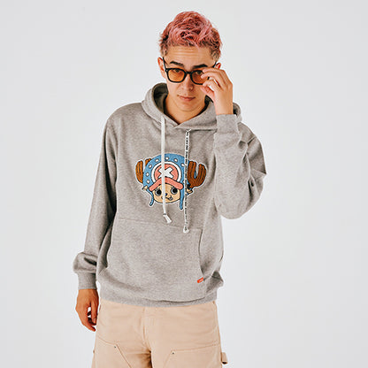 Hoodie mit Sagara-Stickerei Chopper GRAU (Größe S - L) One Piece Mugiwara Store