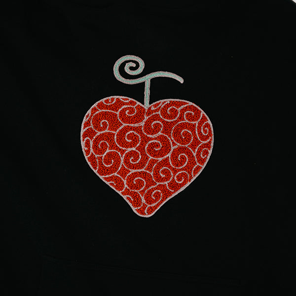 Hoodie mit Sagara-Stickerei und Ope Ope-Frucht SCHWARZ (Größe S - L) One Piece Mugiwara Store