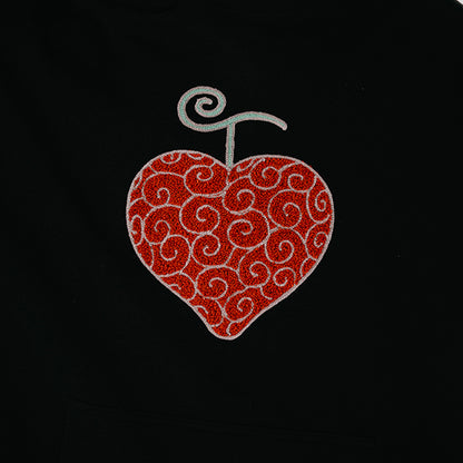 Hoodie mit Sagara-Stickerei und Ope Ope-Frucht SCHWARZ (Größe S - L) One Piece Mugiwara Store