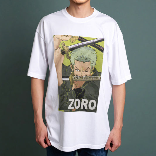 Roronoa Zoro T-shirt WHITE ( S - XL Size ) One piece Mugiwara Store
