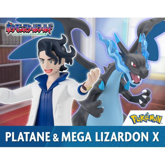 Professor Sycamore & Mega Charizard X Set Kalos Region Pokémon Scale World (2 types) Bandai