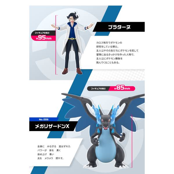 Professor Sycamore & Mega Charizard X Set Kalos Region Pokémon Scale World (2 types) Bandai