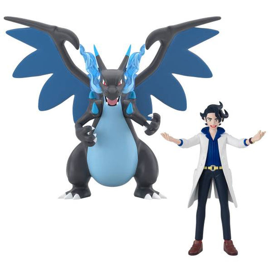 Professor Sycamore & Mega Charizard X Set Kalos Region Pokémon Scale World (2 types) Bandai