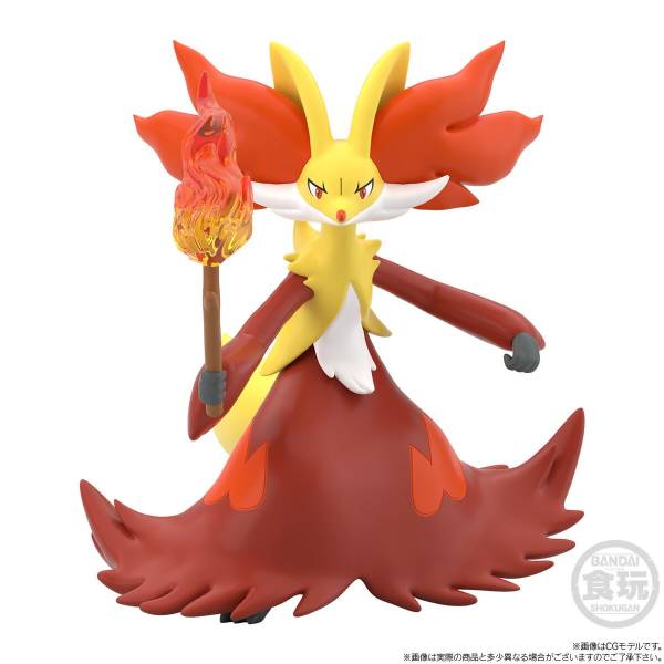 Calem & Chesnaught & Delphox Set Kalos Region Pokémon Scale World (3 types) Bandai